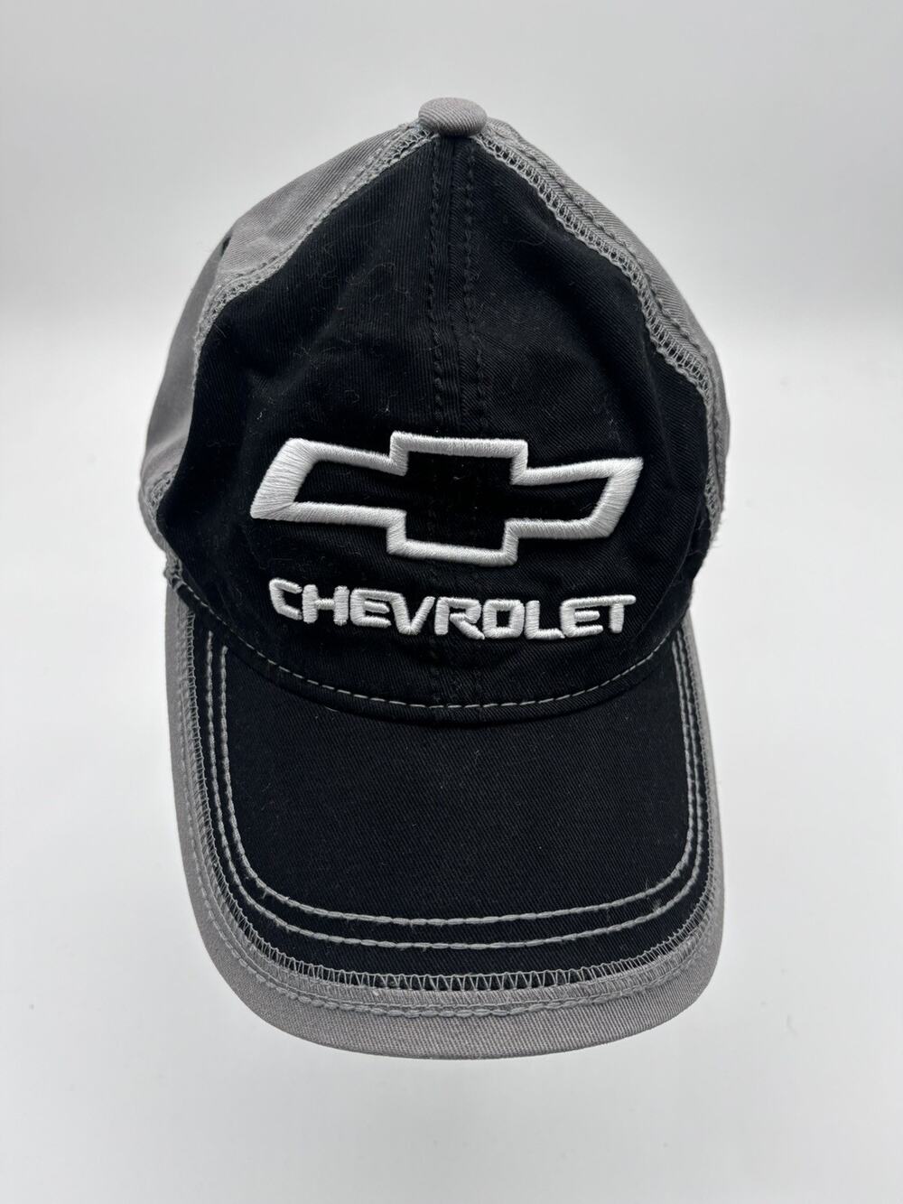 Chevrolet Chevy Logo Dad Hat Adjustable Cap Black Grey 3D Bowtie Look Ball Cap